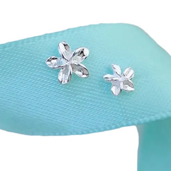 Sterling Silver Petite Mini Sized Flower Stud Earrings - Picture 3 of 7